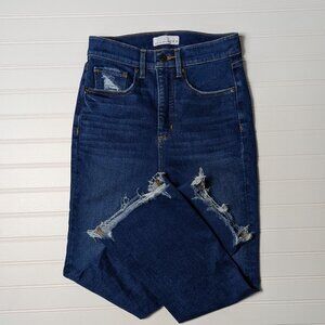 LOFT The Kick Crop Jeans Medium Blue Stretch 26/2 Petite